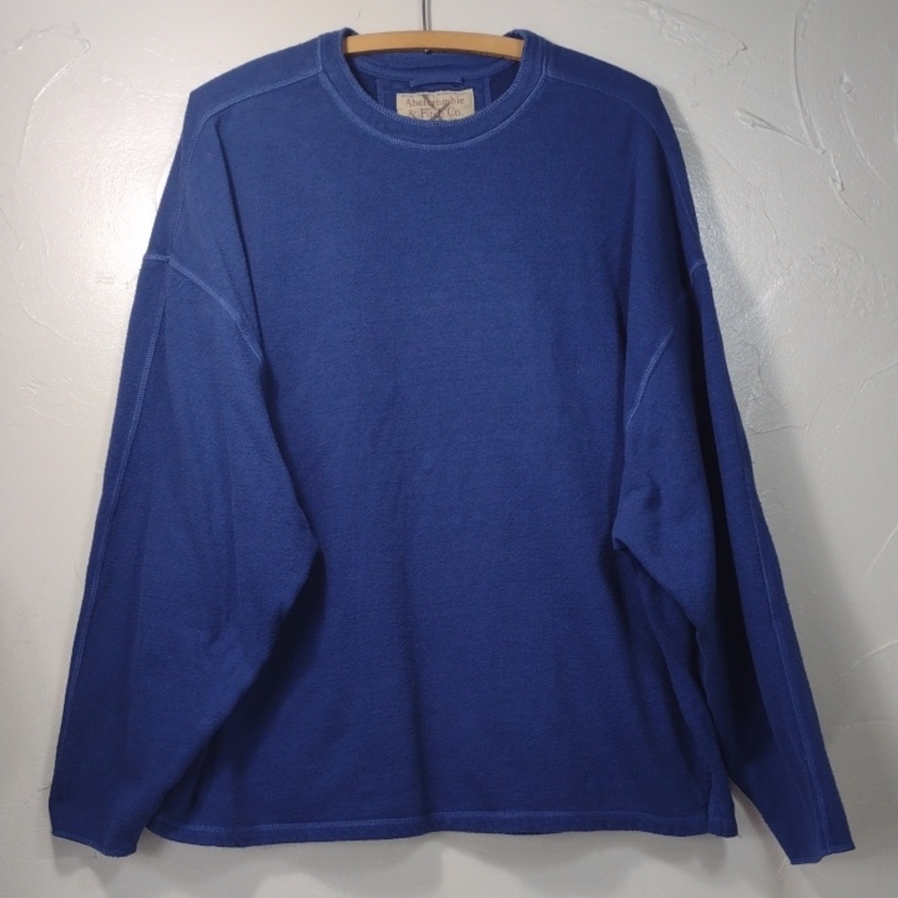 80s/90s Abercrombie & Fitch Blue Cotton Terry Crewneck Sweatshirt Mens Medium